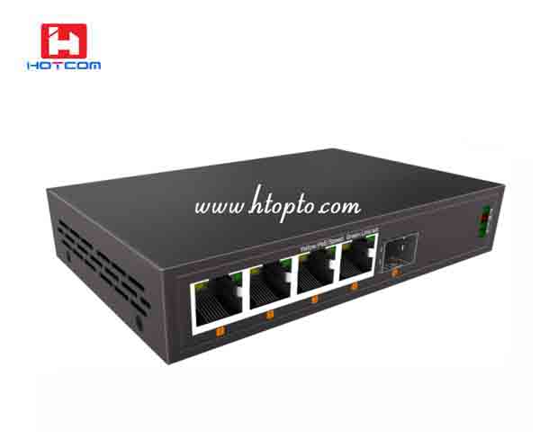4x10/100/1000+1x10G SFP+ uplink physically isolated Fiber Ethernet Switch