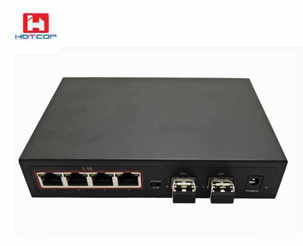 4x10/100/1000/2.5GBase-T+2x10G SFP+ Uplink Fiber Ethernet Switch