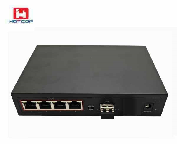 4x10/100/1000/2.5GBase-T+1x10G SFP+ Uplink Fiber Ethernet Switch