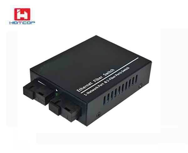 2-port 100Base-FX Fiber Port To 1-port 10/100Base-T(X) RJ45 Media Converter